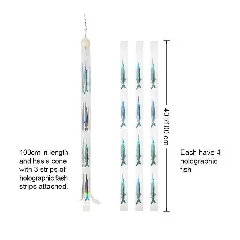 Teaser Inline Triple Flash Strip - Traina con Pesci Olografici 100cm