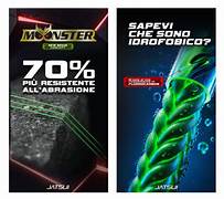 Trecciato di altissima qualità ricoperto di fluorocarbon molto duraturo resistente all abrasione e idrofobico Jatsui Monster X8 –  da Pesca