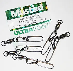 7 PCS MOSCHETTONI GIRELLATI 65 LB Mustad SWIVEL Snap SIZE 3.3