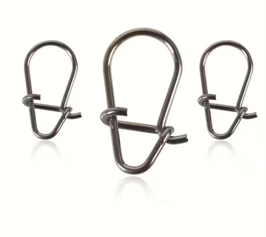 Moschettoni in acciaio inox teflonati bustina 5 pz snap per artificiali da spinning o traina d'altura