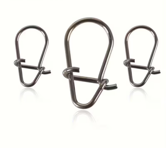 Moschettoni in acciaio inox teflonati bustina 5 pz snap per artificiali da spinning o traina d'altura