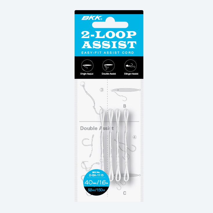 BKK 2-Loop Assist – Easy-Fit Assist Cord 150lb (SKU D-BA-1115) ottimo per la creazione di terminali da traina col vivo e artificiali