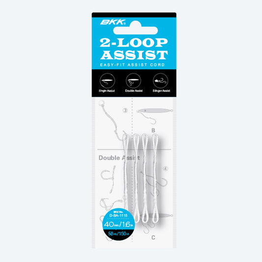 BKK 2-Loop Assist – Easy-Fit Assist Cord 150lb (SKU D-BA-1115) ottimo per la creazione di terminali da traina col vivo e artificiali