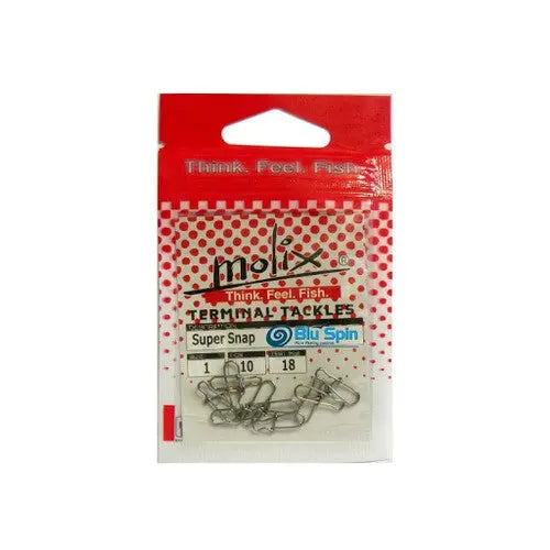 Molix SUPER Snap SIZE 2 - 25 KG  MOSCHETTONI PER LO SPINNING O TRAINA ULTRARESISTENTI