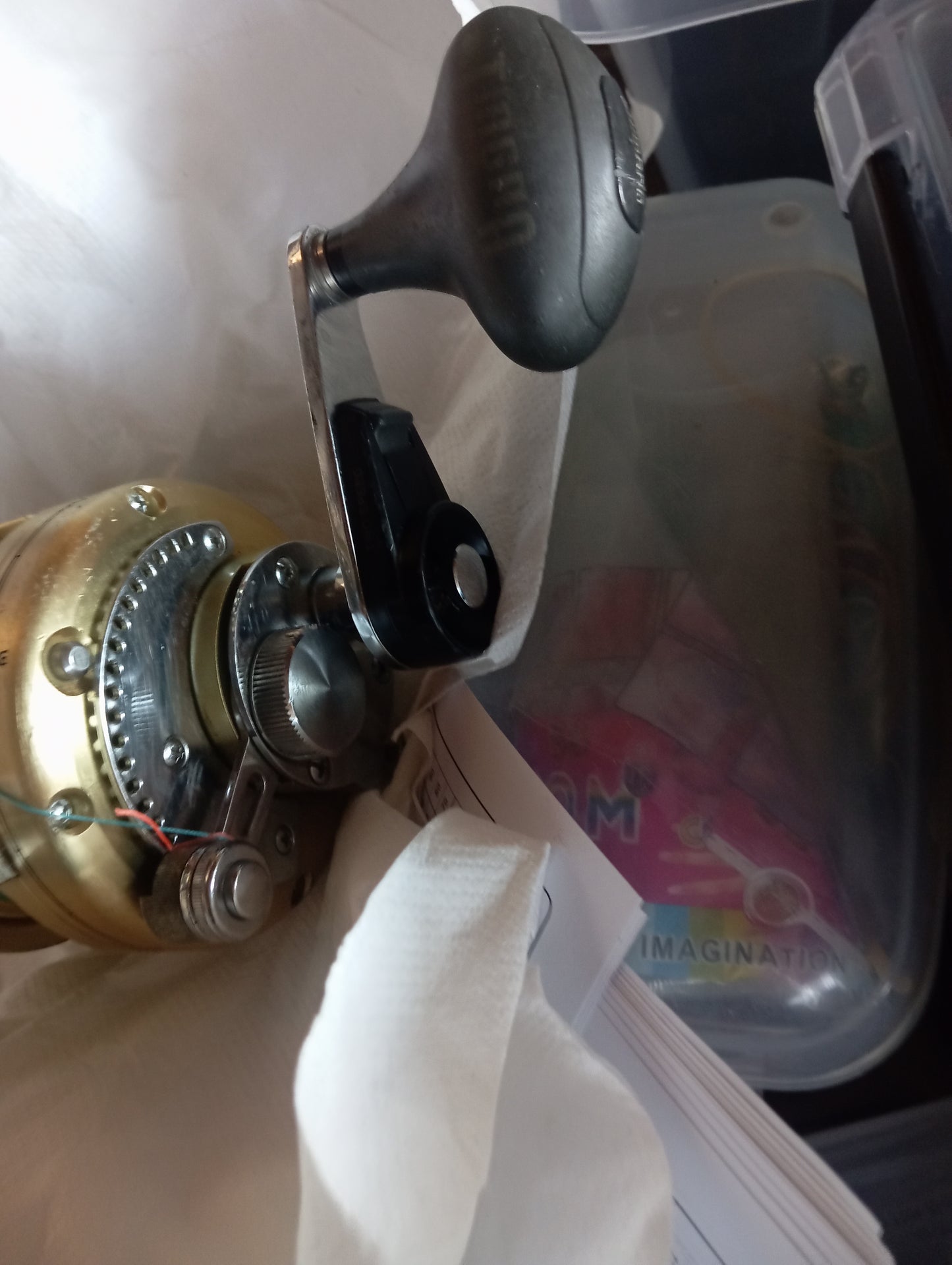 Shimano tiagra 12 lb doppia velocità meccanica perfetta piccoli graffi 500 metri di trecciato nuovo incluso