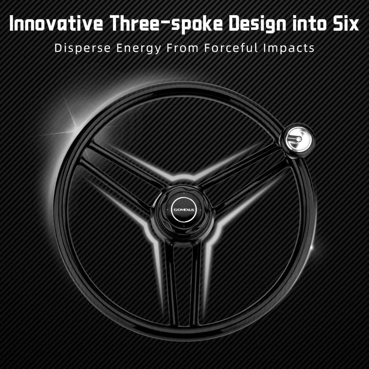 Timone completo in carbonio con pomello incorporato facile da istallare Boat Carbon Fiber Steering Wheel 13.5″
